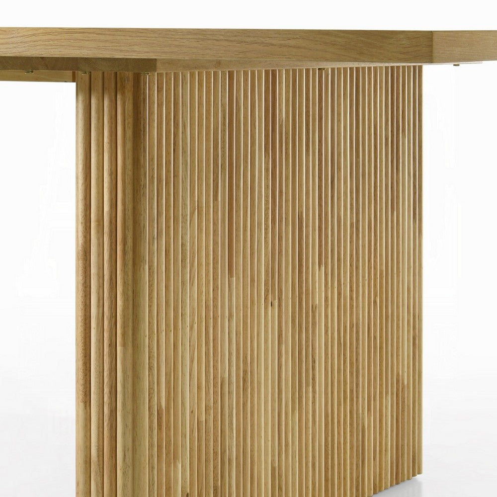 Dico Rectangle Dining Table | Dual Pedestal Base | Natural Brown 94"