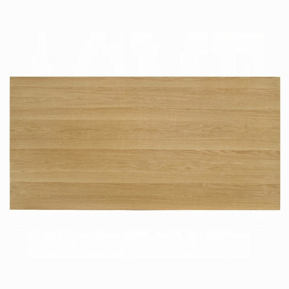 Dico Rectangle Dining Table | Dual Pedestal Base | Natural Brown 94"