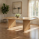 Dico Rectangle Dining Table | Dual Pedestal Base | Natural Brown 94"