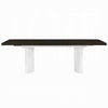 Aren Extendable Dining Table | Double Pedestal | Brown White | 78-96"