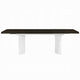 Aren Extendable Dining Table | Double Pedestal | Brown White | 78-96"