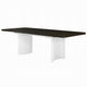 Aren Extendable Dining Table | Double Pedestal | Brown White | 78-96"