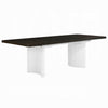 Aren Extendable Dining Table | Double Pedestal | Brown White | 78-96"