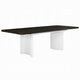 Aren Extendable Dining Table | Double Pedestal | Brown White | 78-96"