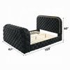 Kerie Queen Size Bed with LED Fireplace | TV Lift Stand | Black Velvet
