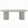 Liela Oval Dining Table | Modern Double Pedestal Base | Bone White 87"