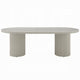 Liela Oval Dining Table | Modern Double Pedestal Base | Bone White 87"