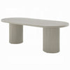 Liela Oval Dining Table | Modern Double Pedestal Base | Bone White 87"