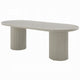 Liela Oval Dining Table | Modern Double Pedestal Base | Bone White 87"