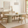 Liela Oval Dining Table | Modern Double Pedestal Base | Bone White 87"