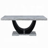 Aline Dining Table with Faux Stone Top | U-Shaped Base | Black 70"