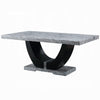 Aline Dining Table with Faux Stone Top | U-Shaped Base | Black 70"