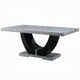 Aline Dining Table with Faux Stone Top | U-Shaped Base | Black 70"