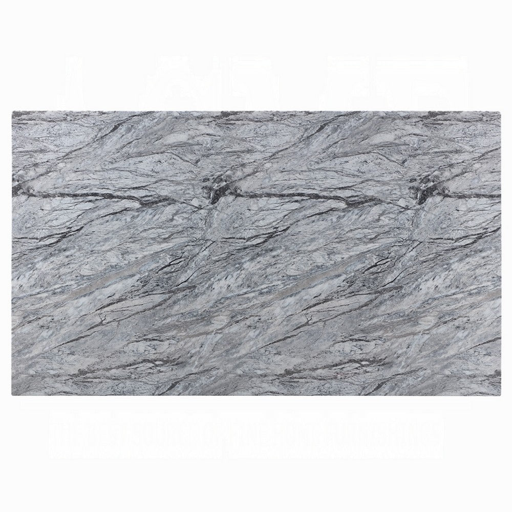Aline Dining Table with Faux Stone Top | U-Shaped Base | Black 70"