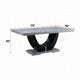 Aline Dining Table with Faux Stone Top | U-Shaped Base | Black 70"