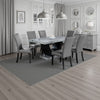 Aline Dining Table with Faux Stone Top | U-Shaped Base | Black 70"