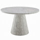 Kacie Round Dining Table | Pedestal Base | Light Gray Faux Stone 47"