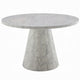 Kacie Round Dining Table | Pedestal Base | Light Gray Faux Stone 47"