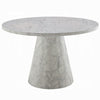 Kacie Round Dining Table | Pedestal Base | Light Gray Faux Stone 47"