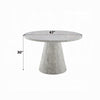 Kacie Round Dining Table | Pedestal Base | Light Gray Faux Stone 47"