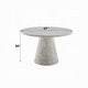 Kacie Round Dining Table | Pedestal Base | Light Gray Faux Stone 47"