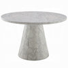 Kacie Round Dining Table | Pedestal Base | Light Gray Faux Stone 47"
