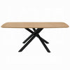 Loan Dining Table | Rectangular Natural Brown Top | Black Metal 79’’ BM333994