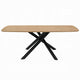 Loan Dining Table | Rectangular Natural Brown Top | Black Metal 79’’ BM333994