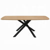 Loan Dining Table | Rectangular Natural Brown Top | Black Metal 79"