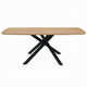 Loan Dining Table | Rectangular Natural Brown Top | Black Metal 79"