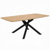 Loan Dining Table | Rectangular Natural Brown Top | Black Metal 79"