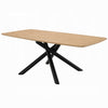 Loan Dining Table | Rectangular Natural Brown Top | Black Metal 79"
