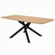 Loan Dining Table | Rectangular Natural Brown Top | Black Metal 79"