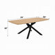 Loan Dining Table | Rectangular Natural Brown Top | Black Metal 79"