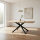 Loan Dining Table | Rectangular Natural Brown Top | Black Metal 79"