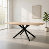 Loan Dining Table | Rectangular Natural Brown Top | Black Metal 79"