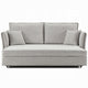 Orion Sofa with Pull-Out Sleeper Accent Pillow Gray Chenille 69 Inch BM333997