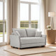 Orion Sofa with Pull-Out Sleeper, Accent Pillow, Gray Chenille 69 Inch