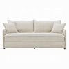 Howie Sofa with Pull-Out Sleeper Accent Pillows Wood Beige Chenille BM333998