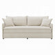 Howie Sofa with Pull-Out Sleeper Accent Pillows Wood Beige Chenille BM333998