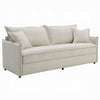 Howie Sofa with Pull-Out Sleeper, Accent Pillows, Wood, Beige Chenille