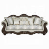 Reese Sofa Carved Floral Classic Cherry Brown Beige 5 Pillows 93in BM333999