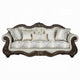 Reese Sofa Carved Floral Classic Cherry Brown Beige 5 Pillows 93in BM333999