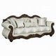 Reese Sofa, Carved Floral Classic Cherry Brown, Beige, 5 Pillows, 93in