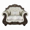 Reese Accent Chair | Floral Classic Cherry Brown Wood | Beige 1 Pillow BM334001