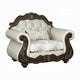 Reese Accent Chair | Floral Classic Cherry Brown Wood | Beige 1 Pillow