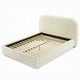 Ardie King Bed | Low Profile Footboard | Plush Beige Upholstered Panel