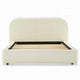 Ardie Queen Bed | Low Profile Footboard | Plush Beige Upholstered