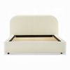 Ardie Full Bed | Low Profile Footboard | Plush Beige Upholstered Panel