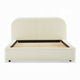 Ardie Full Bed | Low Profile Footboard | Plush Beige Upholstered Panel